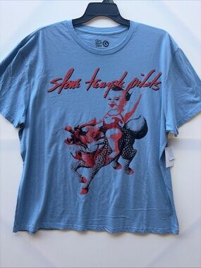 Light Blue Stone Temple Pilots Graphic Tee with Red Print Size XL